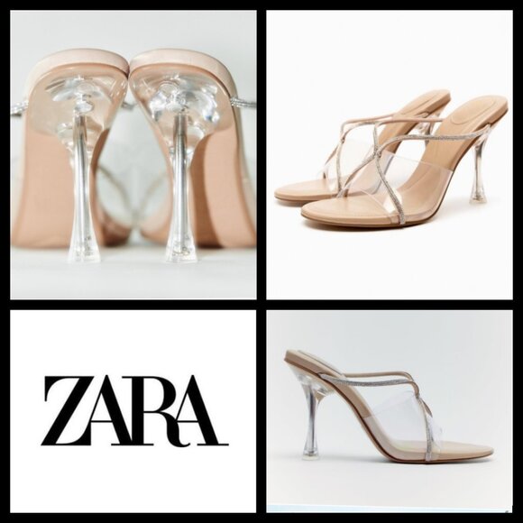 Zara Rhinestone Translucent Heels - NWT - Picture 17 of 17